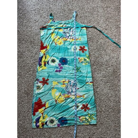 Planet Fish dress, size women's medium; Vintage; Flowers & fish design; hawaiian - Picture 4 of 9